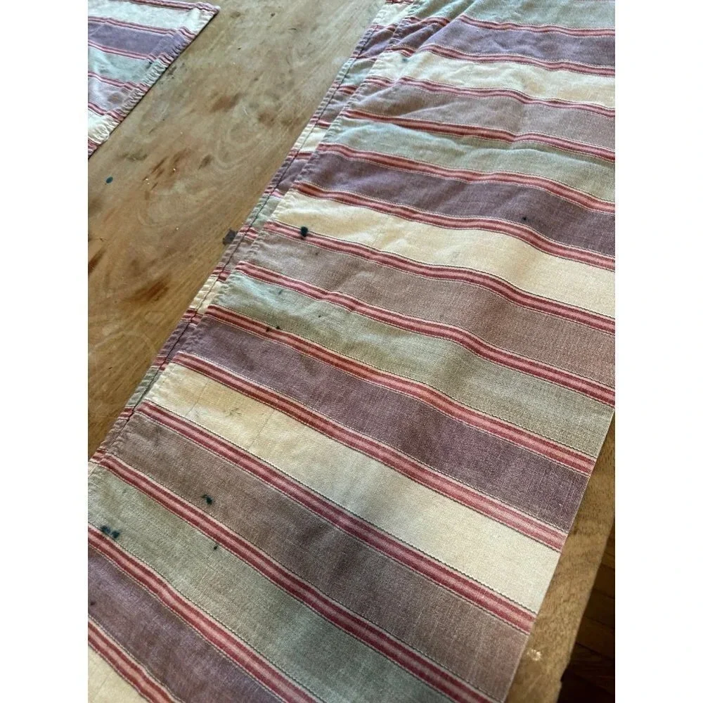 78” Neutral Striped Curtain / Table runners
